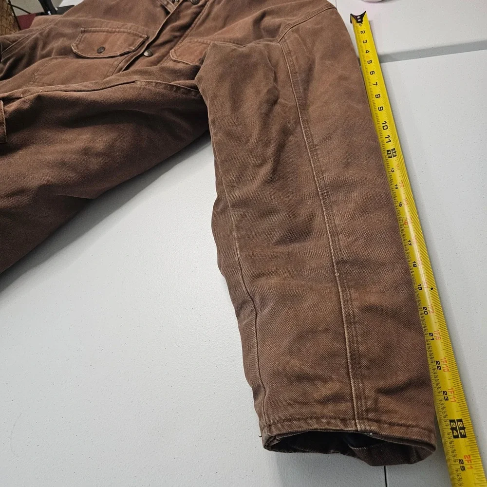 C.E. Schmidt Workwear Jacket Brown Duck Canvas L Fleece Lined Chore Ranch Barn